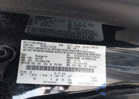 2017 Ford Focus Se из США, поврежденный, VIN 1FADP3F23HL278639